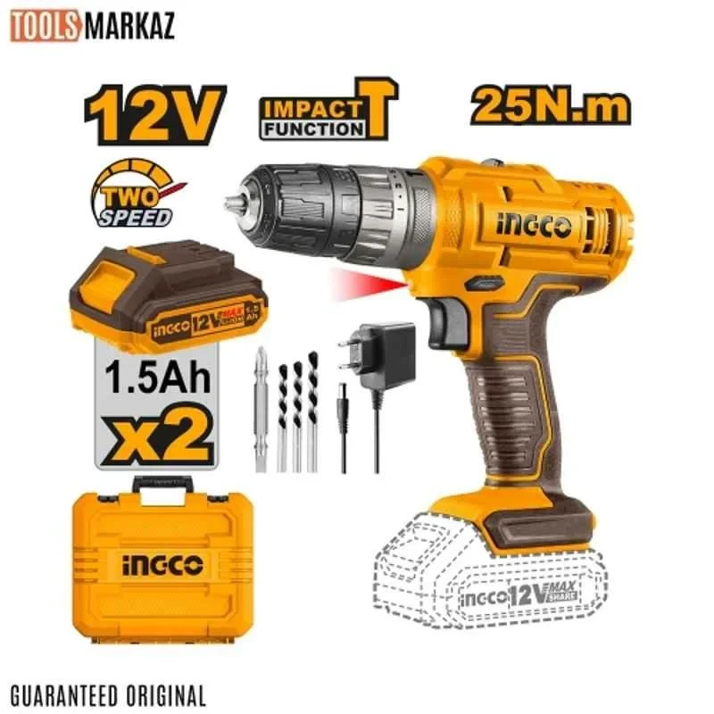 Buy Ingco CIDLI1228 12V 1.5Ah Cordless Impact Drill online