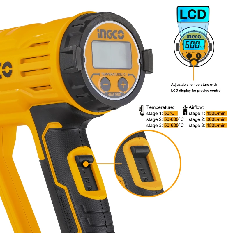 Buy Ingco HG200058 2000W Heat Gun with LCD Display online