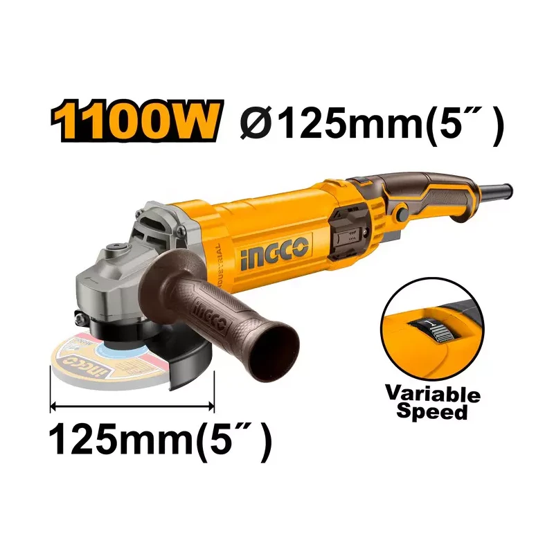 Buy Ingco AG1100385 1100W Variable Speed Angle Grinder online