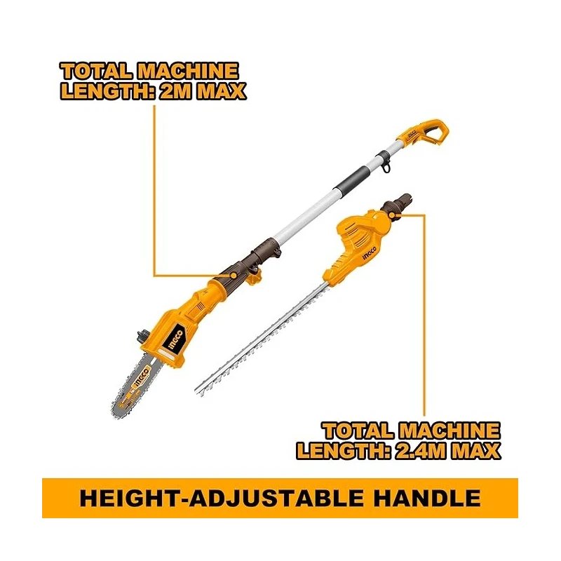 Buy Ingco CPTS201681 Lithium-Ion Pole Saw Hedge Trimmer online