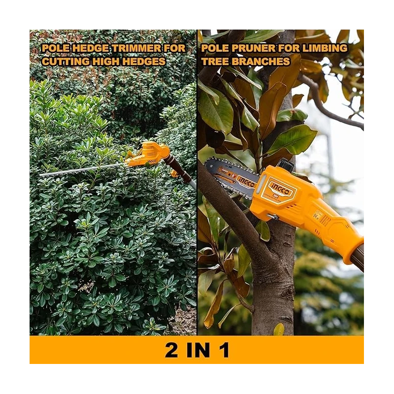 Buy Ingco CPTS201681 Lithium-Ion Pole Saw Hedge Trimmer online