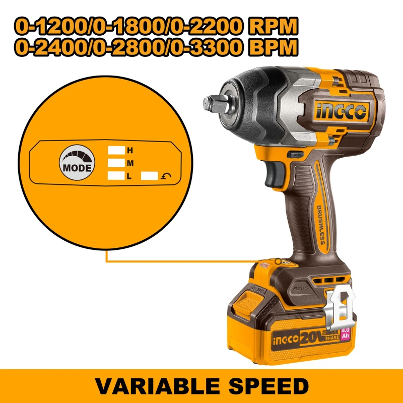 Buy Ingco CIWLI2085 1/2 inch 20V Impact Wrench Driver online