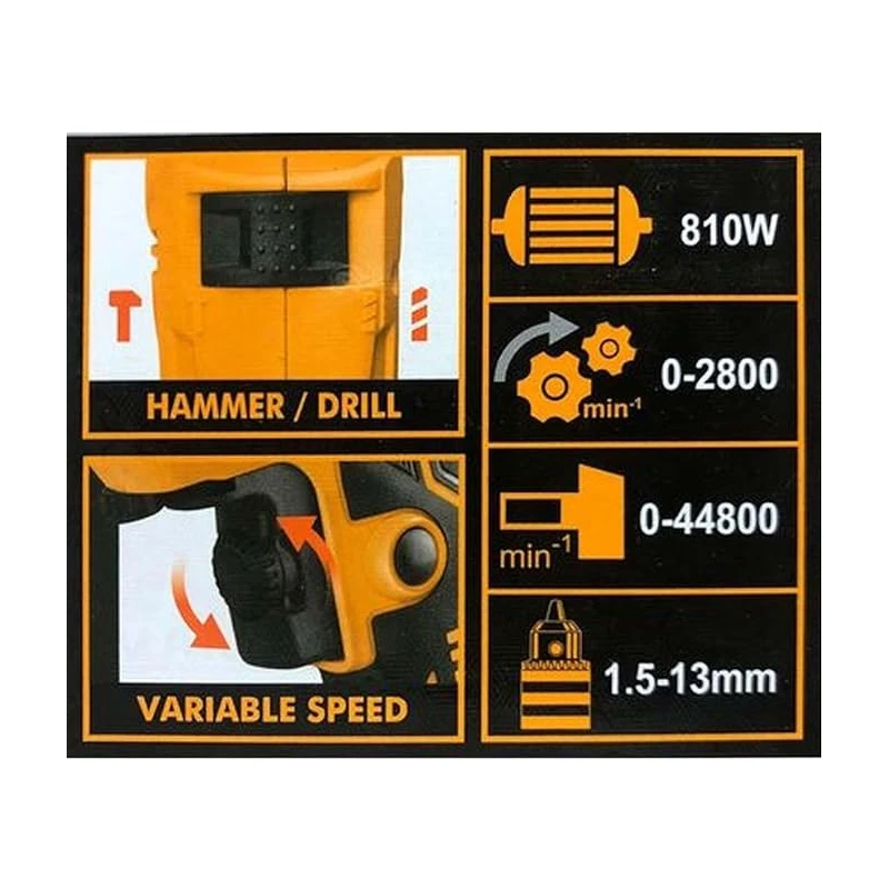 Buy Ingco ID8108 13mm 810W Impact Drill online
