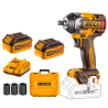 Ingco 1/2 inch 20V 4Ah Brushless Cordless Impact Wrench Driver, CIWLI2050