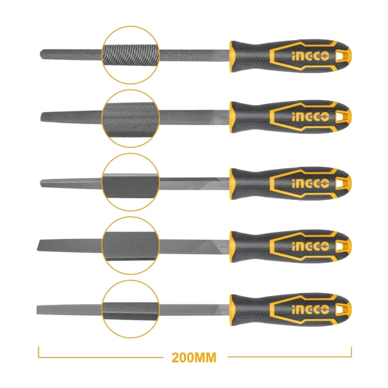 Buy Ingco HKTFS0508 5 Pcs 8 inch Steel File Set online