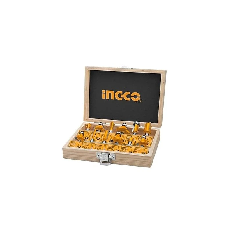 Buy Ingco AKRT1211 12 Pcs 8mm Black Router Bit Set online