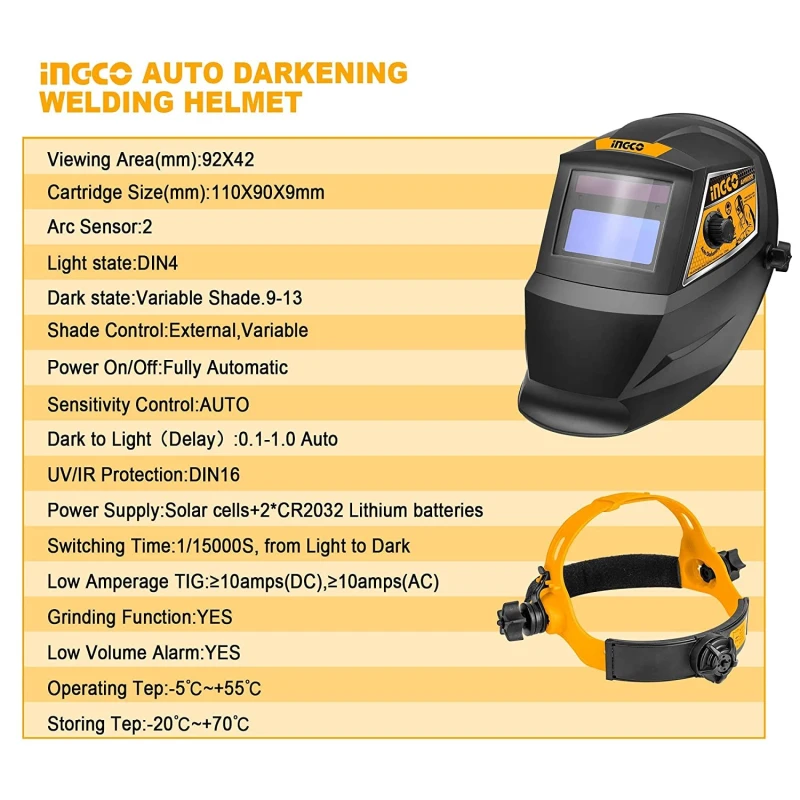 Buy Ingco AHM008 Auto Darkening Welding Helmet online
