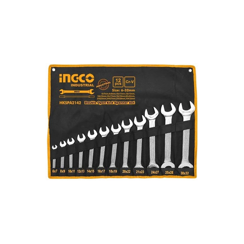 Buy Ingco HKSPA2142 12 Pcs Double Open End Spanner Set online
