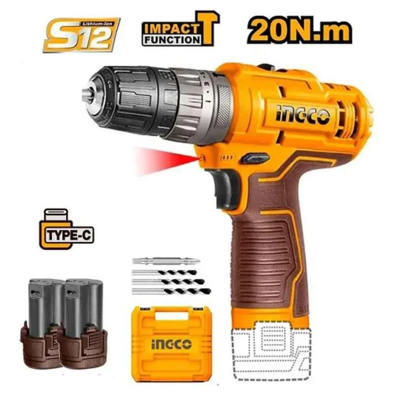 Buy Ingco CIDLI12202 Li-ion Impact Drill with LED Work Light