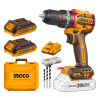 Ingco 20V 2Ah 13mm Compact Brushless Cordless Impact Drill, CIDLI20668