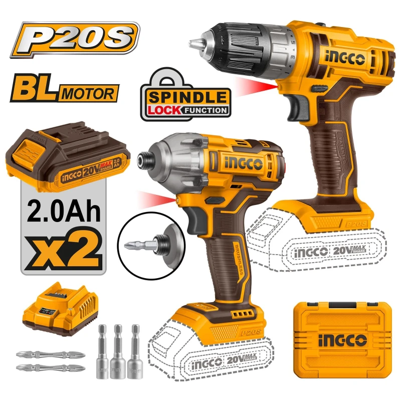 Buy Ingco COSLI230708 Cordless Drill&Impact Driver Combo online