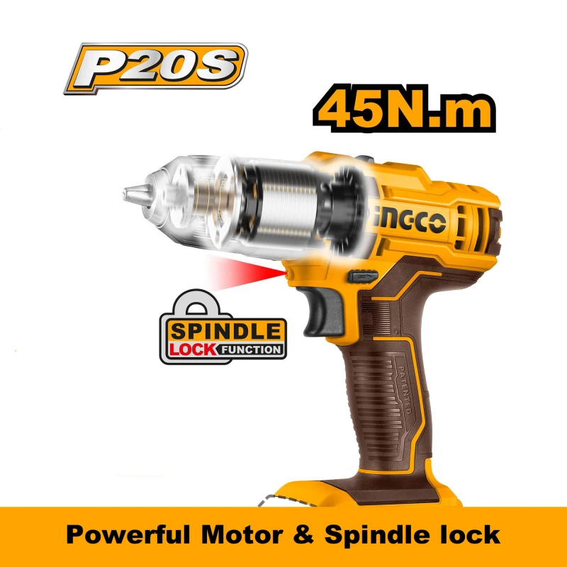 Buy Ingco CDLI200518 0.8-10mm Lithium-Ion Cordless Drill online