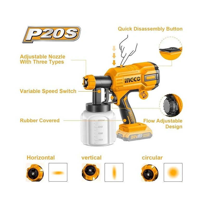 Buy Ingco CSGLI2001 20V Lithium-Ion Spray Gun online