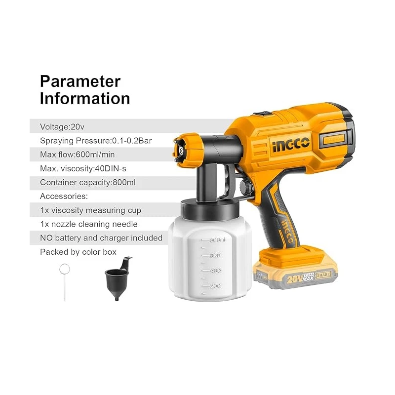 Buy Ingco CSGLI2001 20V Lithium-Ion Spray Gun online