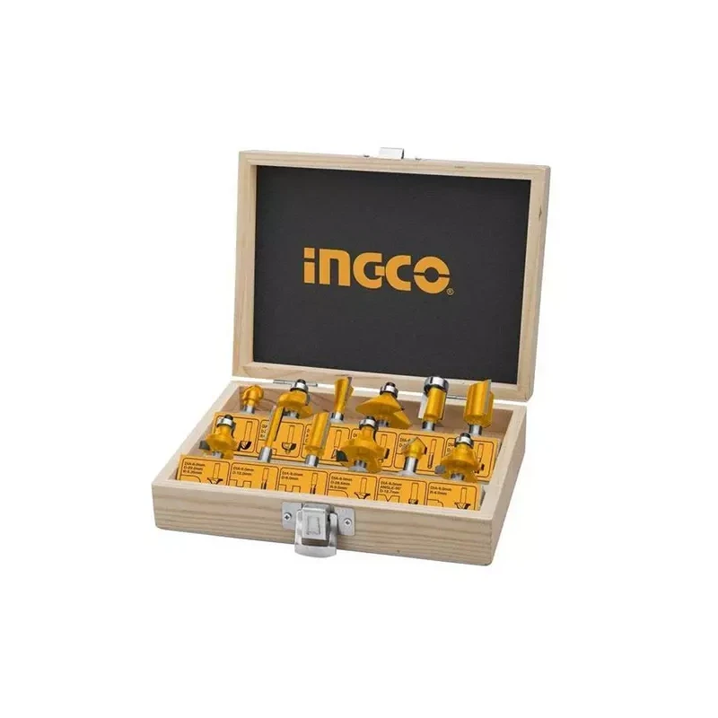 Buy Ingco AKRT1221 12mm Black Router Bit Set online