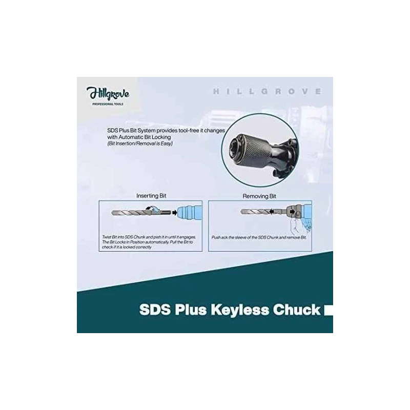 Hillgrove HGCM1387 1200W Demolition Hammer with 2 Bits & 8-Piece Wrench Set image-4