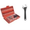 Hillgrove HGCM57M1 46-Piece 1/4" Ratchet Socket Spanner Set with Adjustable Wrench & Carry Box