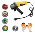 Hillgrove HGCM19M1 11000RPM Angle Grinder with Gloves & 5 Cutting Wheels image-1