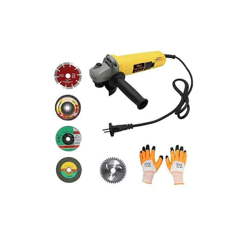 Hillgrove HGCM19M1 11000RPM Angle Grinder with Gloves & 5 Cutting Wheels image-1