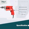 Hillgrove HGCM912 500W Variable Speed Drill Machine with 5 Wood Drill Bits image-1