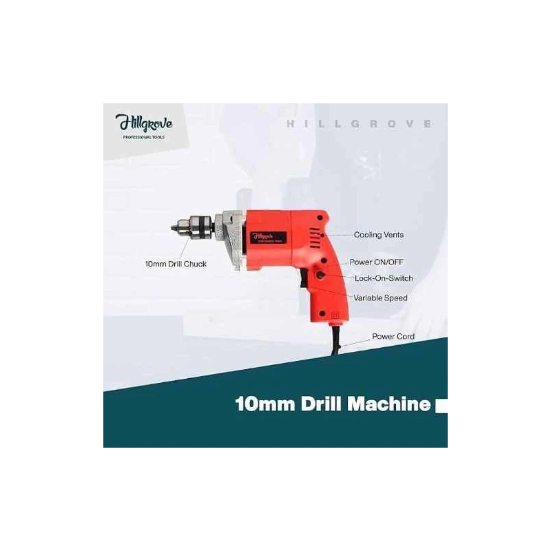 Hillgrove HGCM912 500W Variable Speed Drill Machine with 5 Wood Drill Bits image-2