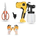 Hillgrove HGCM1314 400W HVLP Paint Sprayer Gun with Gloves & Scissor image-3