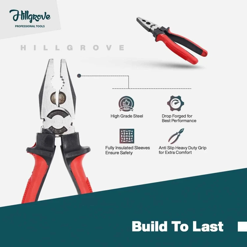 Hillgrove HGCM684 8-Inch Combination Plier Adjustable Wrench & Wire Cutter Combo image-6
