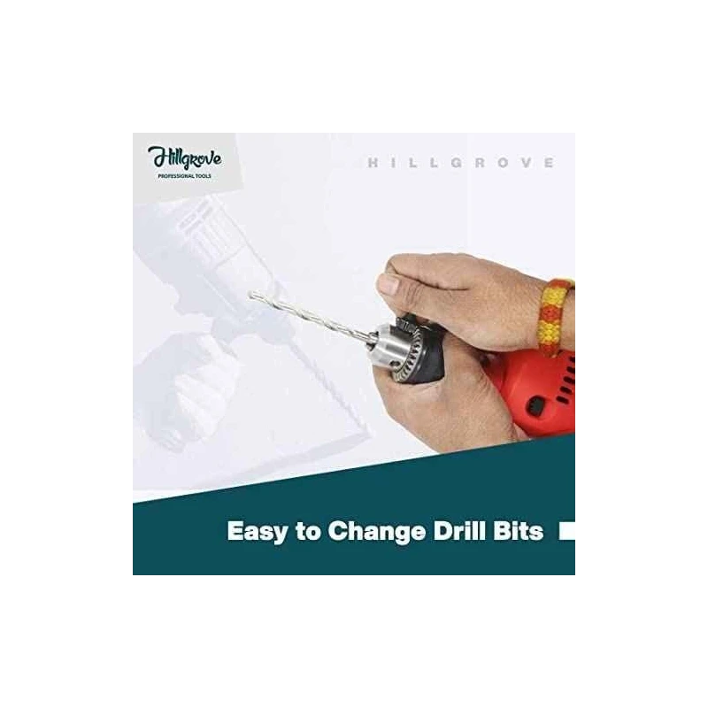 Hillgrove HGCM911 500W Variable Speed Drill Machine with 5 HSS Drill Bits image-3