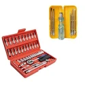 Hillgrove HGCM55M1 46-Piece 1/4 Inch Ratchet Socket Spanner Set with 5-in-1 Screwdriver image-1