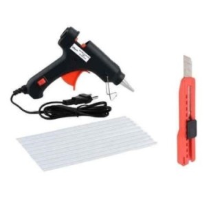 Hillgrove HGCM280M1 20W Electric Hot Melt Glue Gun with 10 Glue Sticks & Utility Knife image-1