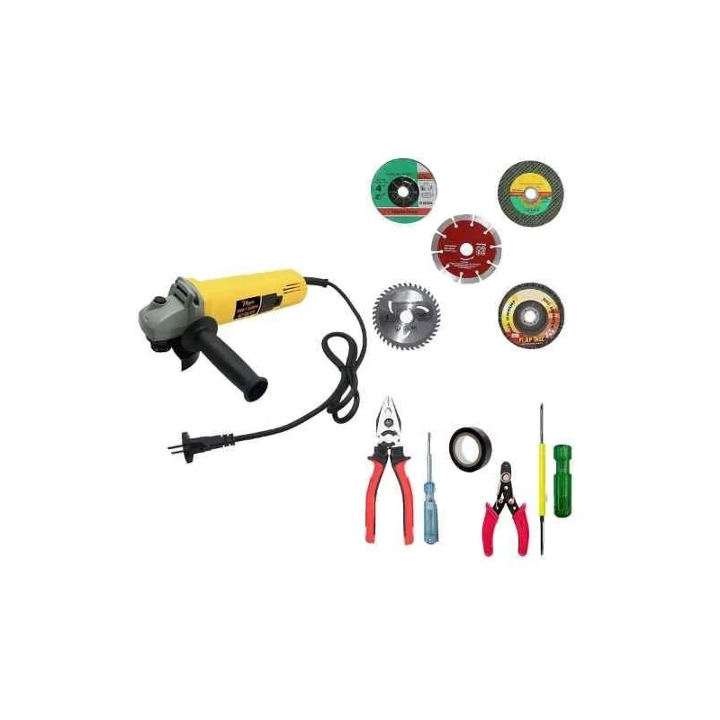 Hillgrove HGCM288M1 850W 11000rpm Angle Grinder with 5 Grinding Wheels & 5 Hand Tools image-2