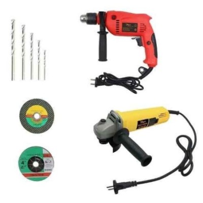 Hillgrove HGCM342M1 Tool Combo with 850W Angle Grinder 700W Drill Machine 2 Grinding Wheels & 5 Masonry Drill Bits image-3