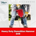 Hillgrove HGCM1068M3 1800W 25mm Copper Winding Heavy Duty Demolition Hammer Drill with 2 Bits image-1