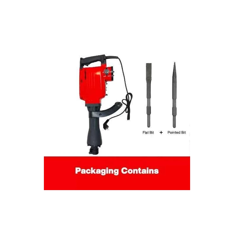 Hillgrove HGCM1068M3 1800W 25mm Copper Winding Heavy Duty Demolition Hammer Drill with 2 Bits image-2