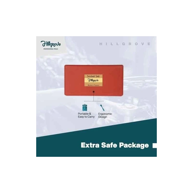 Hillgrove HGCM56M1 46-Piece 1/4 Inch Ratchet Socket Spanner Set with 9-Piece Hex Allen Key Set & Accessories image-5