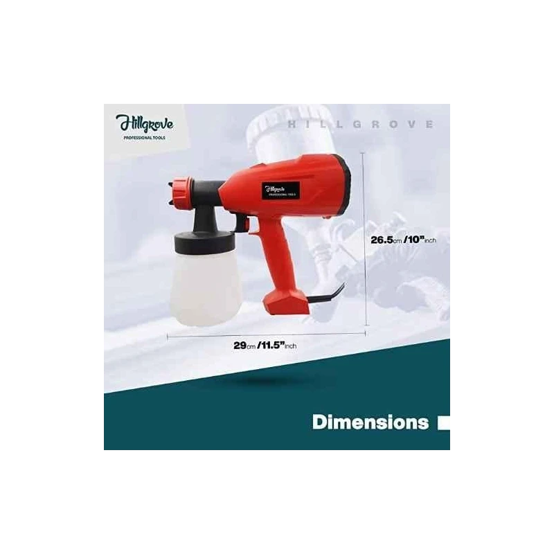 Hillgrove HGCM092 550W Plastic Heavy Duty DIY Paint Sprayer Gun Machine Set image-3