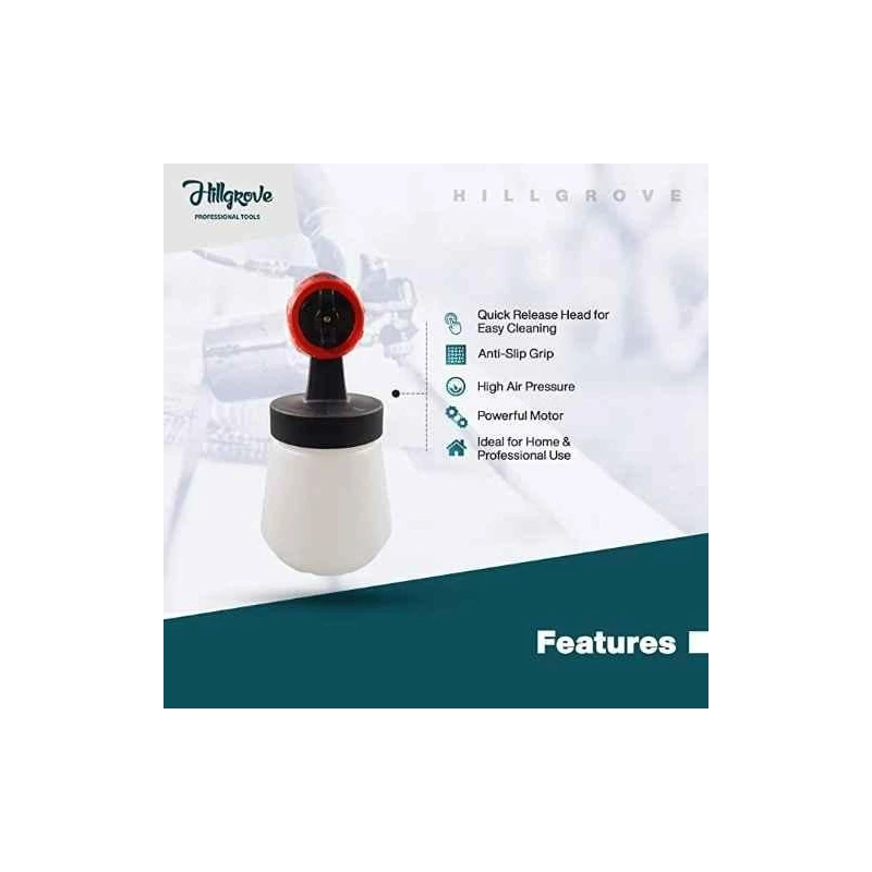 Hillgrove HGCM092 550W Plastic Heavy Duty DIY Paint Sprayer Gun Machine Set image-5