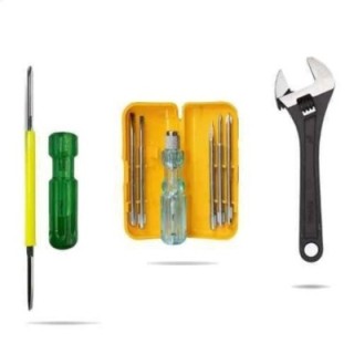 Hillgrove HGCM446M1 8-Inch Adjustable Wrench and 5-in-1 Phillips Screwdriver Combo image-1