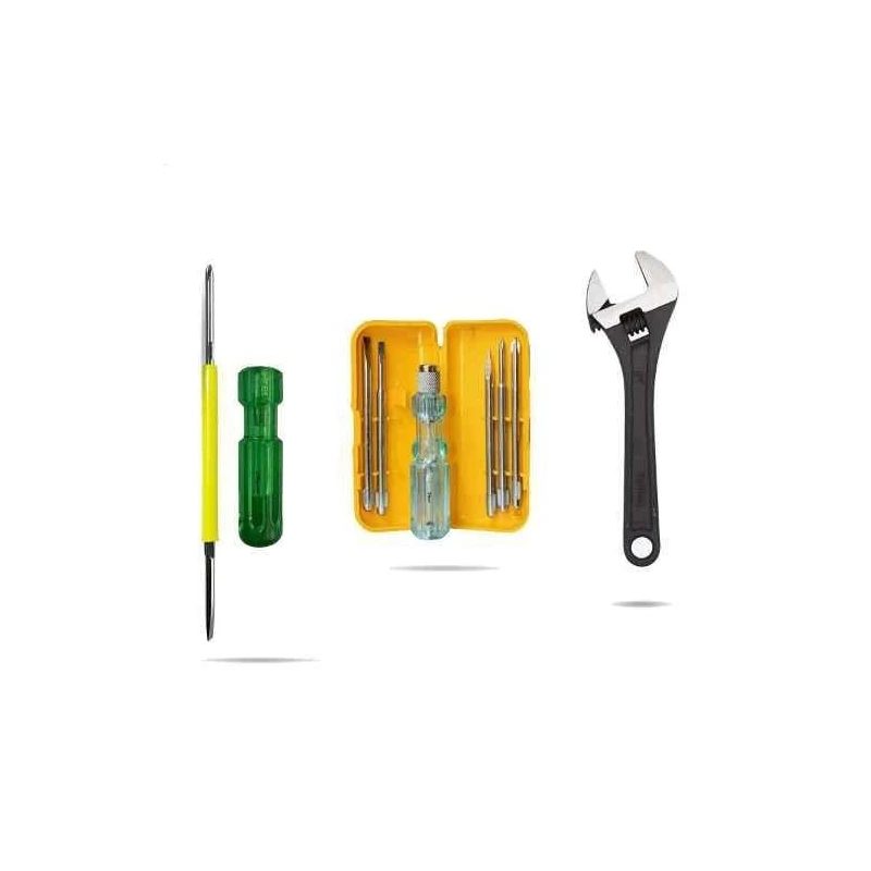 Hillgrove HGCM446M1 8-Inch Adjustable Wrench and 5-in-1 Phillips Screwdriver Combo image-1
