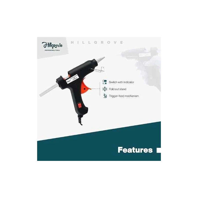 Hillgrove HGCM930 20W Electric Hot Glue Gun with 10 Glue Sticks for Craft & Decoration (Pack of 2) image-3