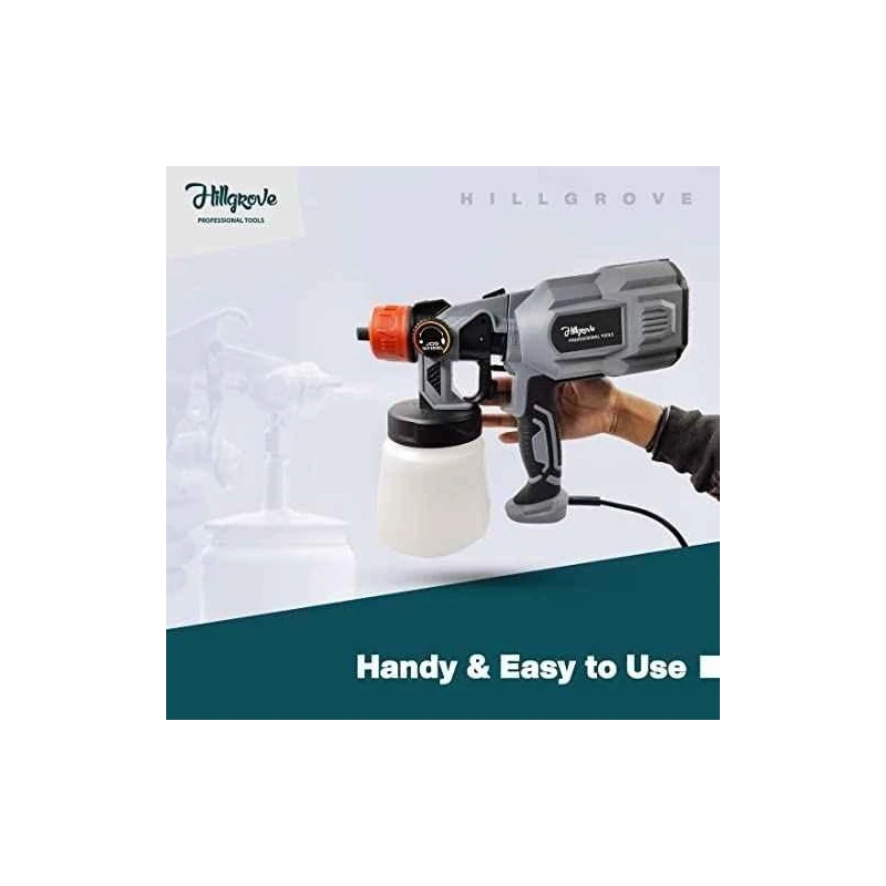 Hillgrove HGCM1294 550W 0.8 Litre DIY HVLP Paint Sprayer Gun with Gloves & Scissor image-1