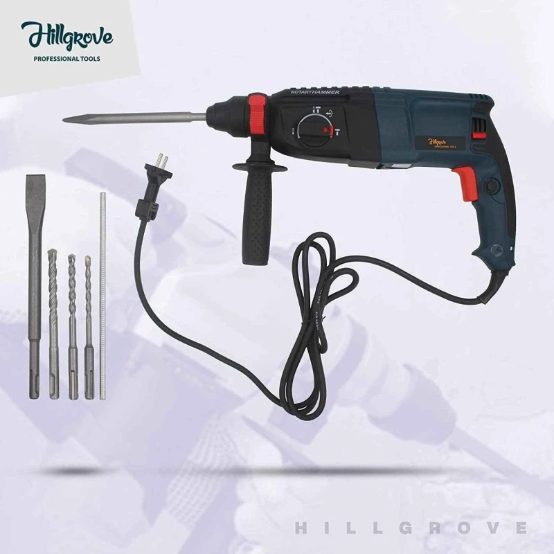 Hillgrove HGCM369M1 Tool Combo with Hammer Drill Angle Grinder Adapter Drill Chuck & Bits image-3