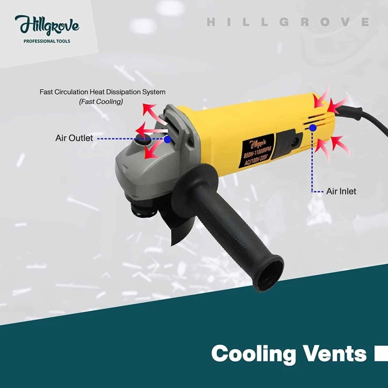 Hillgrove HGCM369M1 Tool Combo with Hammer Drill Angle Grinder Adapter Drill Chuck & Bits image-6