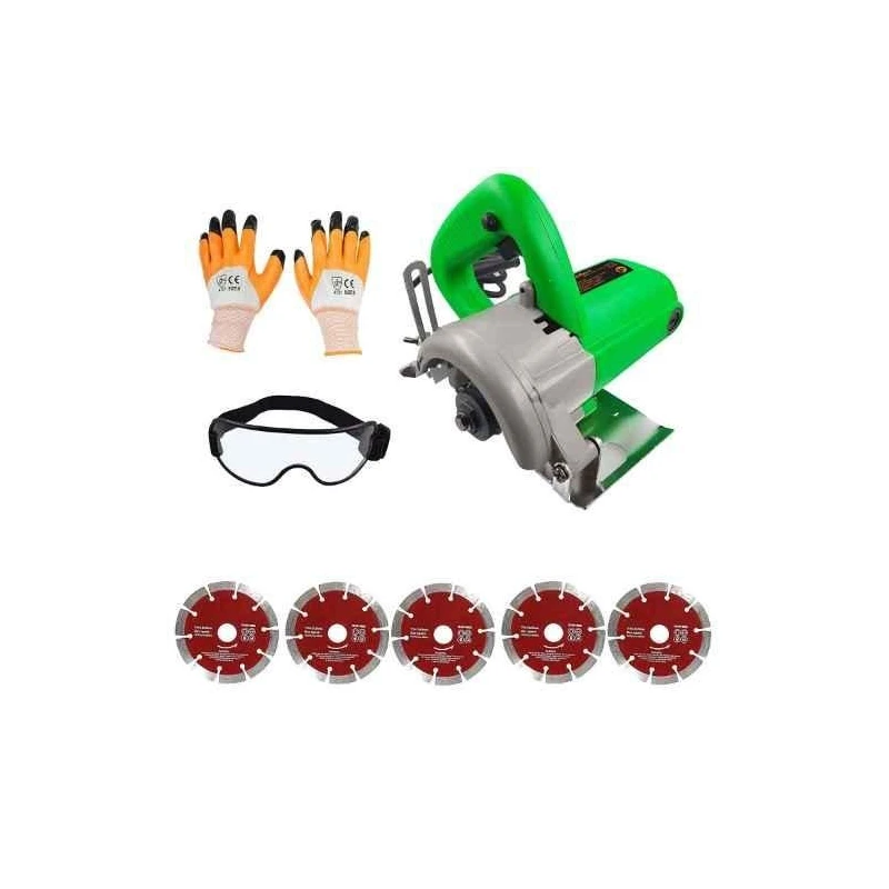 Hillgrove HGCM424M1 1050W Cutting Machine Saw with 5 Tile Cutting Wheels Safety Goggles & Gloves image-1