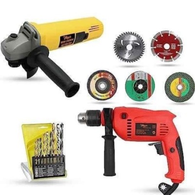 Hillgrove HGCM1156 Combo Kits with 850W Angle Grinder 700W Drill Machine 5 Wheels & 9 Drill Bits image-3
