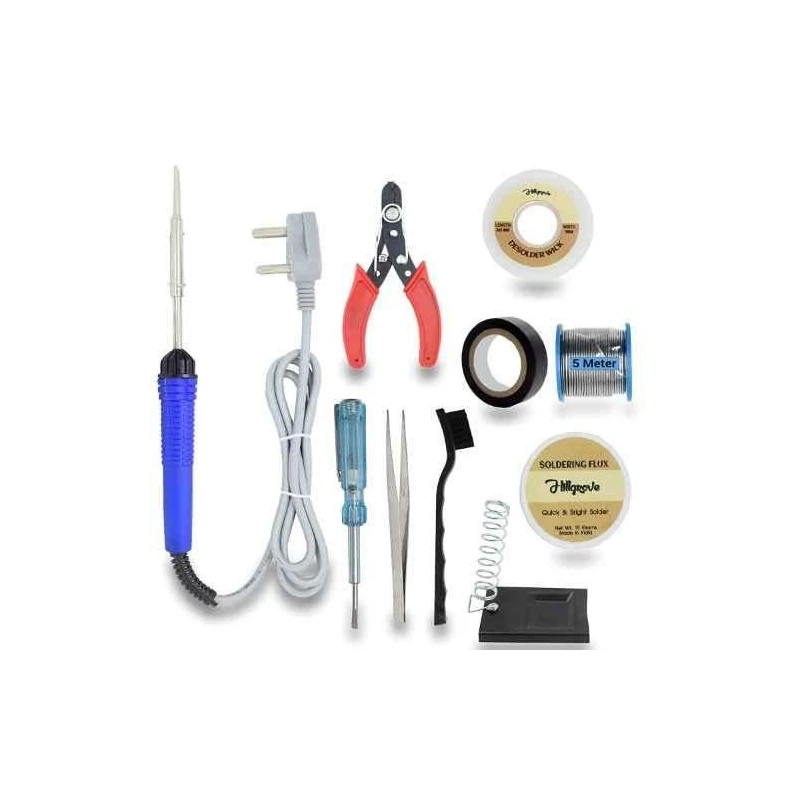Hillgrove HG0092 10-in-1 Mobile Soldering Iron Equipment Tool Kits with Flux Paste & Wire image-6