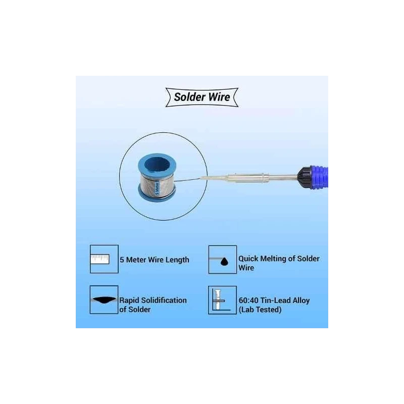 Hillgrove HG0090 9-in-1 Mobile Soldering Iron Equipment Tool Kits with Flux Paste & Wire image-2