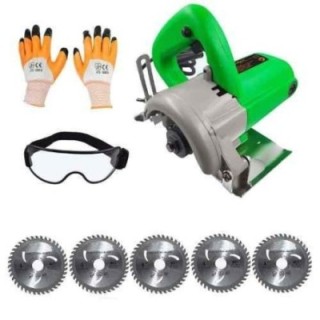 Hillgrove HGCM425M1 1050W Cutting Machine Saw with 5 Wood Cutting Wheels Safety Goggles & Gloves image-2