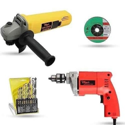 Hillgrove HGCM1139 850W Angle Grinder & 500W 10mm Drill Machine Combo with Grinding Wheel & 9 Drill Bits image-2