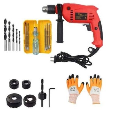 Hillgrove HGCM393M1 700W Power Drill Machine with 5-in-1 Screwdriver 5 Wood Bits & 6 Hole Saw Bits image-5